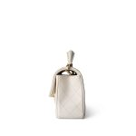 21S Ivory Caviar Quilted Mini Top Handle Antique Gold Hardware - Image 2