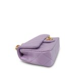 24P Purple Caviar Quilted Mini Sweetheart Single Flap Bag Aged Gold Hardware - Image 10