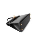 Mini Kelly 20 Sellier Black Box Calfskin Gold Plated B Stamp - Image 9