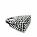 24A Black and White Houndstooth Tweed Quilted Nano Kelly Shopper Aged Gold Hardware - Image 11