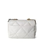 21P White Lambskin Quilted 19 Flap Small Mixed Hardware - Image 3