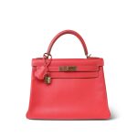 Kelly 28 Rose Jaipur Veau Epsom Leather Permabrass Hardware P Stamp - Image 6