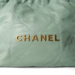 23P Light Green Calfskin Quilted 22 Hobo Bag Small - Image 13