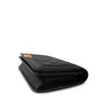 Black Caviar Quilted Boy Wallet on Chain (WOC) Aged Gold Hardware - Image 6