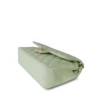 22C Light Green Caviar Quilted Classic Flap Small Light Gold Hardware - Image 6