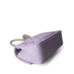 24P Lavender Lambskin Mini Top Handle Light Gold Hardware - Image 13