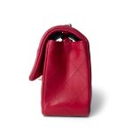 16C Red Lambskin Quilted Mini Rectangular Flap LGHW - Image 9