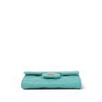 24C Turquoise Caviar Quilted Card Holder Light Gold Hardware - Image 8