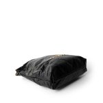 23A Black Calfskin Quilted 22 Hobo Bag Small Aged Gold Hardware - Image 9