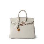 Birkin 25 Beton Togo Rose Gold Plated D Stamp - Image 11
