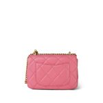 22P Pink Enamel Lambskin Quilted  Pending CC Small Square Flap Aged Gold Hardware - Image 8