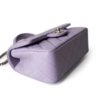 24P Lavender Lambskin Mini Top Handle Light Gold Hardware - Image 9