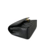Black Caviar Quilted Small Classic Flap Gold Hardware - Image 9