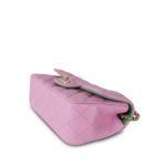 23P Light Pink/Light Green Lambskin Quilted Mini Top Handle Light Gold Hardware - Image 4
