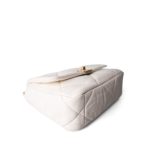 White Lambskin Quilted 19 Flap Small MHW - Image 10