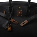 Birkin 30 Noir Togo Rose Gold Plated Hardware Y Stamp - Image 5