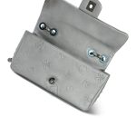 Silver Metallic Lambskin Chanel Symbol Embossed Rectangular Single Flap Ruthenium Hardware - Image 5
