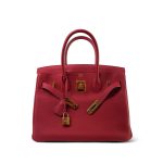 Birkin 30 Rouge Vif Veau Togo Gold Plated Y Stamp - Image 11