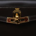 Mini Kelly 20 Dark Brown Box Calfskin Gold Plated O Circle Stamp - Image 15