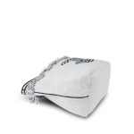 White/Black Terry Cloth Quilted CC Beach Tote with Towel Set - Image 7