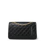 Black Crumpled Calfskin Quilted Reissue 2.55 227 Aged Gold Hardware - Image 3