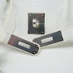 Birkin 30 White Clemence Palladium Plated M Square Stamp - Image 9