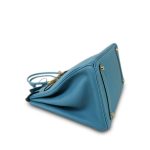 Birkin 35 Bleu Jean Togo Gold Plated N Square Stamp - Image 11