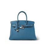 Birkin 30 Blue Jean Swift Palladium Plated J Square Stamp - Image 4