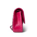 Dark Pink Python Medium Classic Double Flap - Image 4