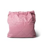 Light Pink Calfskin Quilted 22 Hobo Bag Small - Image 4