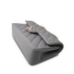 20c Grey Caviar Quilted Classic Flap Small Light Gold Hardware - Image 9