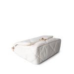 21P White Lambskin Quilted 19 Flap Small Mixed Hardware - Image 7