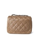 Pearly Beige Caviar Quilted Mini Square Flap SHW - Image 5