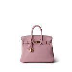 Birkin 25 Rose Sakura Swift Gold Plated X Stamp