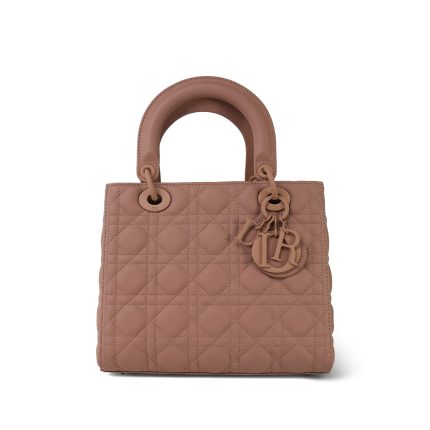 Pink Ultramatte Cannage Calfskin Lady Dior Medium