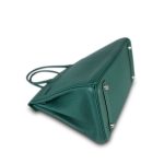 Birkin 30 Malachite Clemence Palladium Plated R Stamp - Image 16