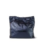 22A Metallic Navy Calfskin Quilted 22 Medium Hobo Bag - Image 15