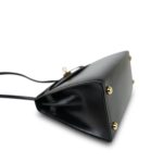 Mini Kelly 20 Black Box Calfskin Gold Plated P Circle Stamp - Image 12