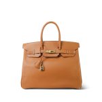 Birkin 35 Fjord Natural Sable Gold Plated B Square Stamp