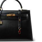 Kelly 32 Black Box Calfskin Gold Plated (A) Stamp - Image 4