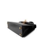 Mini Kelly 20 Sellier Black Box Calfskin Gold Plated B Stamp - Image 4