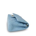 Light Blue Caviar Quilted Classic Flap Medium Light Gold Hardware - Image 5