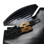 Black Vintage Hermes Himaraya Crocodile Gold Plated (P) Stamp - Image 4
