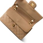 Vintage Light Beige Lambskin Quilted Classic Flap Small GHW - Image 9