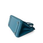 Birkin 25 Blue Jean Togo Palladium Plated B Stamp - Image 13