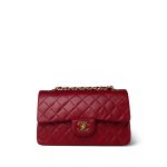 Red Lambskin Quilted Classic Flap Small GHW