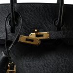 Birkin 35 Black Ardennes Gold Plated [A] Stamp - Image 8