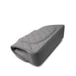 20c Grey Caviar Quilted Classic Flap Small Light Gold Hardware - Image 8