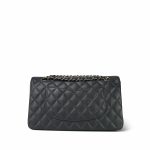 21B Dark Grey Caviar Quilted Classic Flap Medium Light Gold Hardware - Image 3