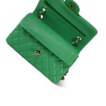 21P Green Caviar Quilted Classic Flap Small Light Gold Hardware - Image 9